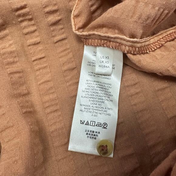 Pilcro and the Letterpress Seersucker Orange Womens XS Menagerie Boho Tunic Top - Picture 9 of 11